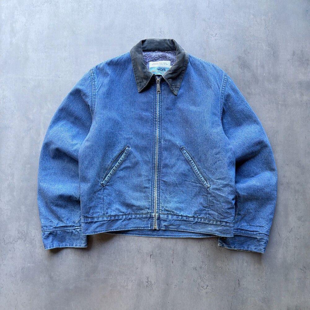 Vintage 60/70's Sears Work Leisure Denim Blanket Lined Jacket/Chore Coat M 38-40